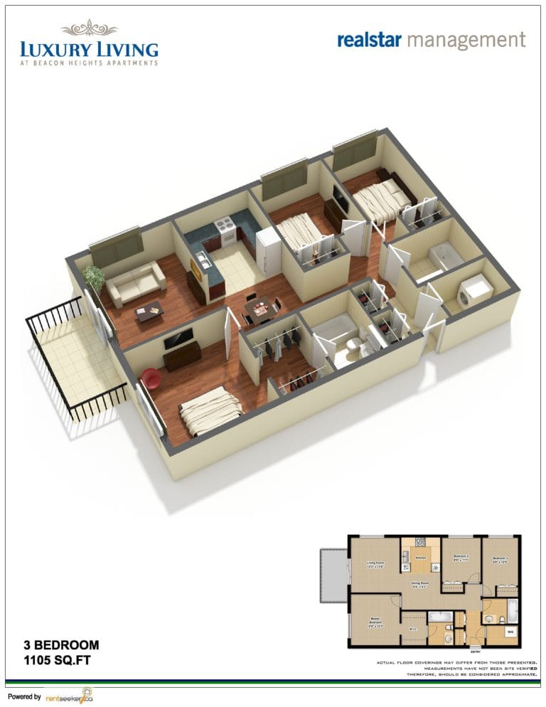 Home 3 RentSeeker.ca Apartment 3-D Floor Plan for Realstar